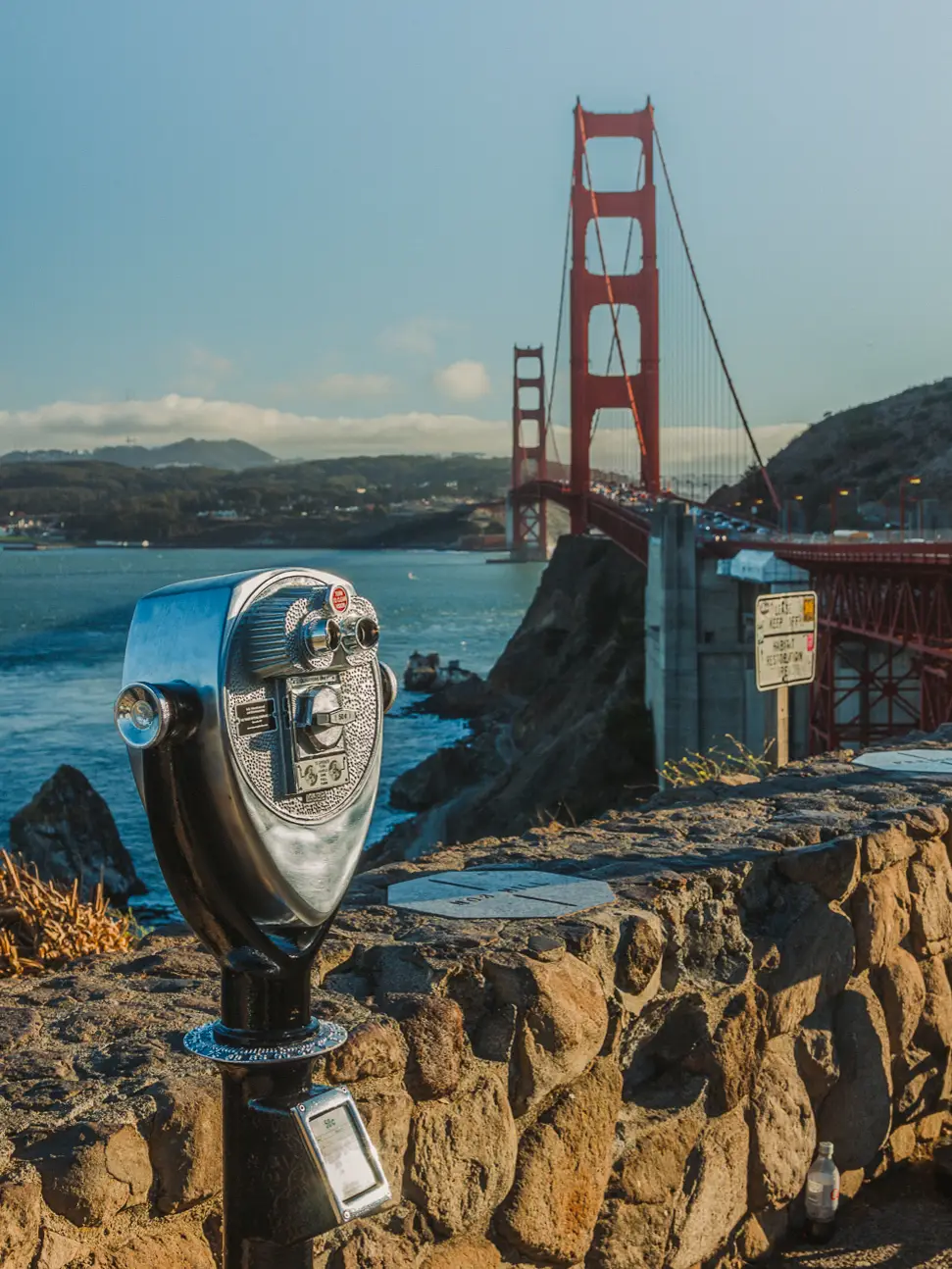 A Tower Optical viewer facing the Golden Gate Bridge